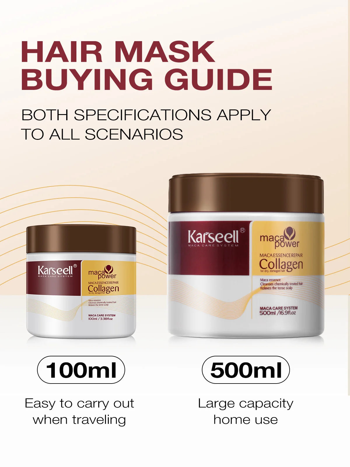 Karseell Collagen & Argan Oil Hair Mask - Deep Repair & Frizz Control (100ml/500ml)