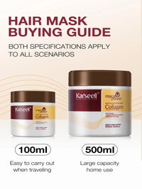 Karseell Collagen & Argan Oil Hair Mask - Deep Repair & Frizz Control (100ml/500ml)