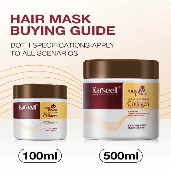 Karseell Collagen & Argan Oil Hair Mask - Deep Repair & Frizz Control (100ml/500ml)
