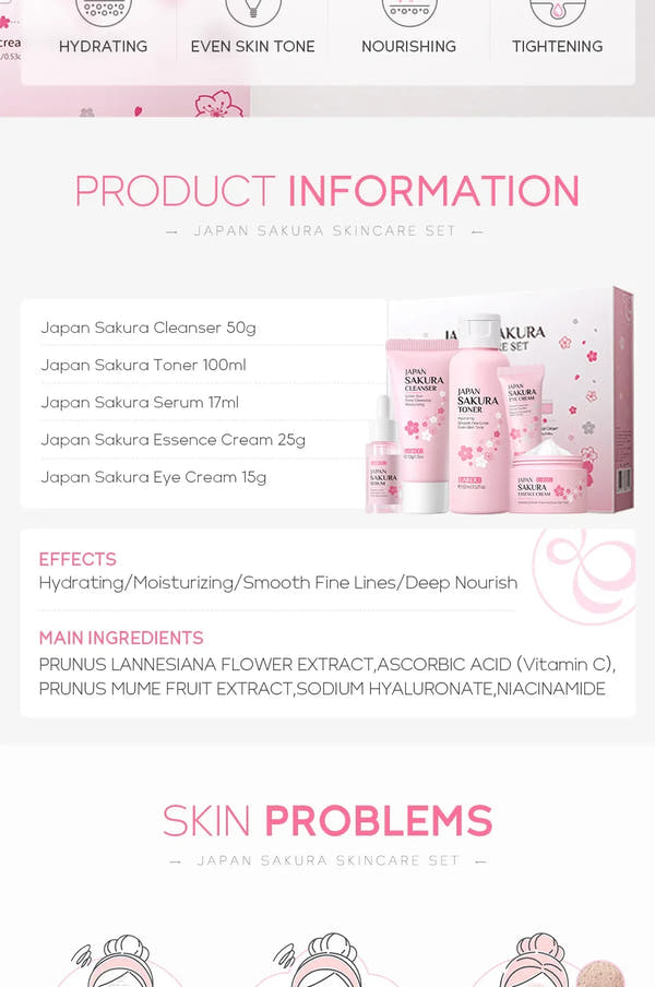 Eterna Bloom Ritual - 5-Piece Sakura Skincare Colletion