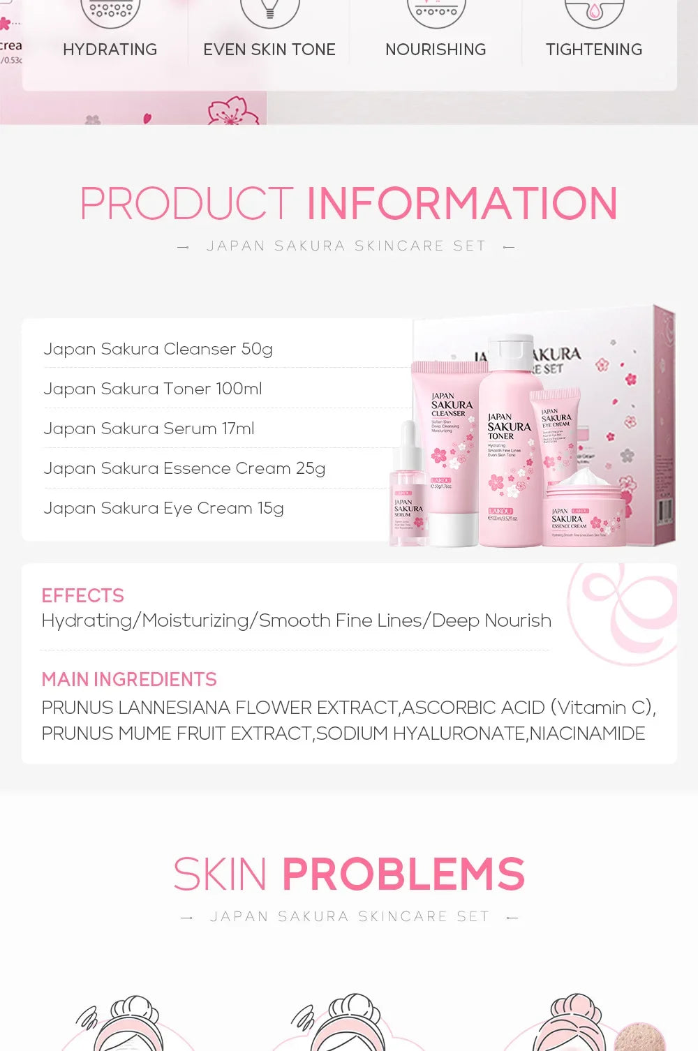 Eterna Bloom Ritual - 5-Piece Sakura Skincare Colletion