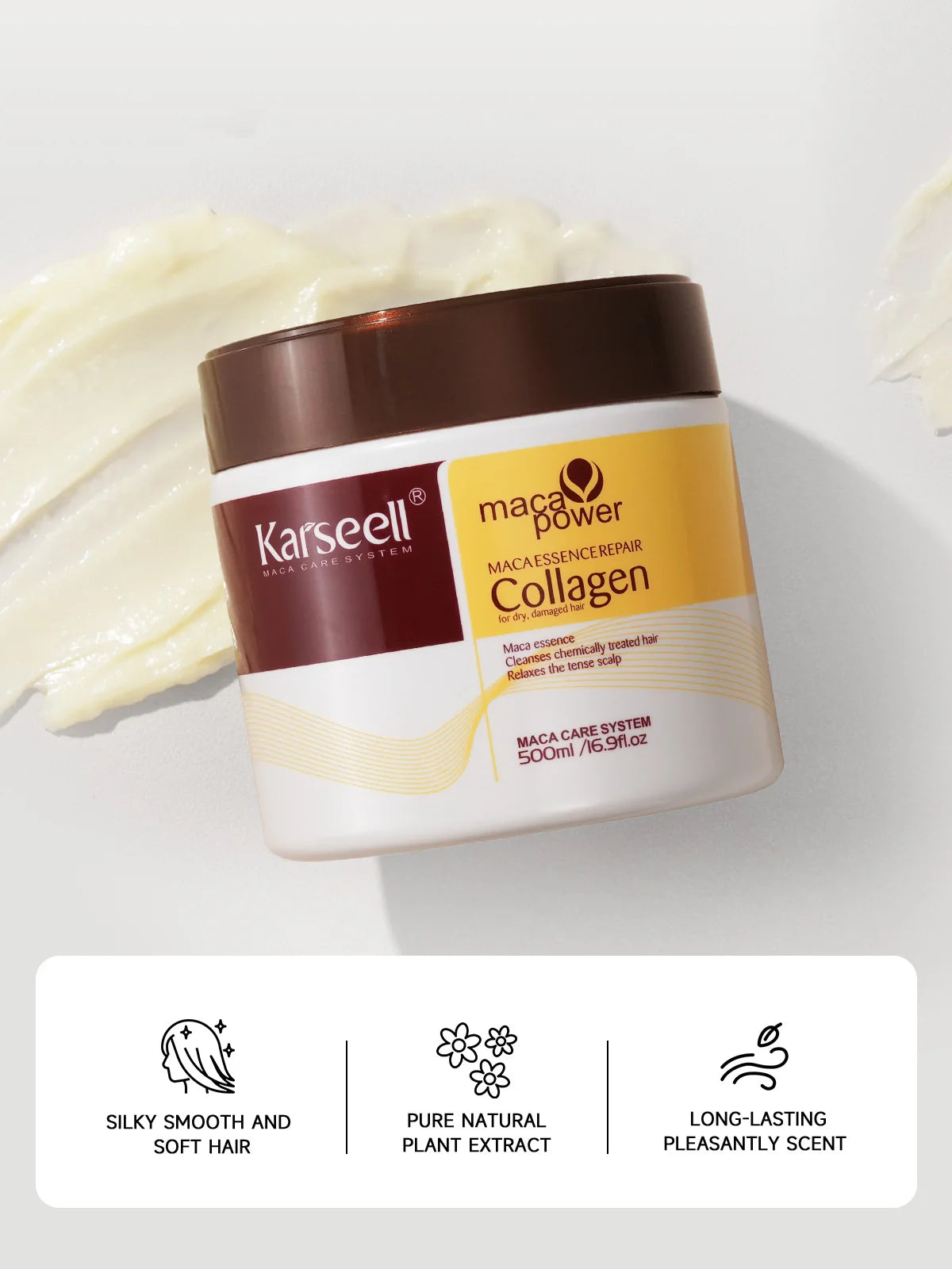 Karseell Collagen & Argan Oil Hair Mask - Deep Repair & Frizz Control (100ml/500ml)