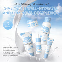 LAIKOU™ Milk Glow Set – Deep Hydration & Brightening Facial Kit