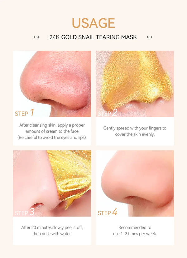 24K Gold Laikou Peeling Face Mask - Anti-Wrinkle, Blackhead & Whitening Care