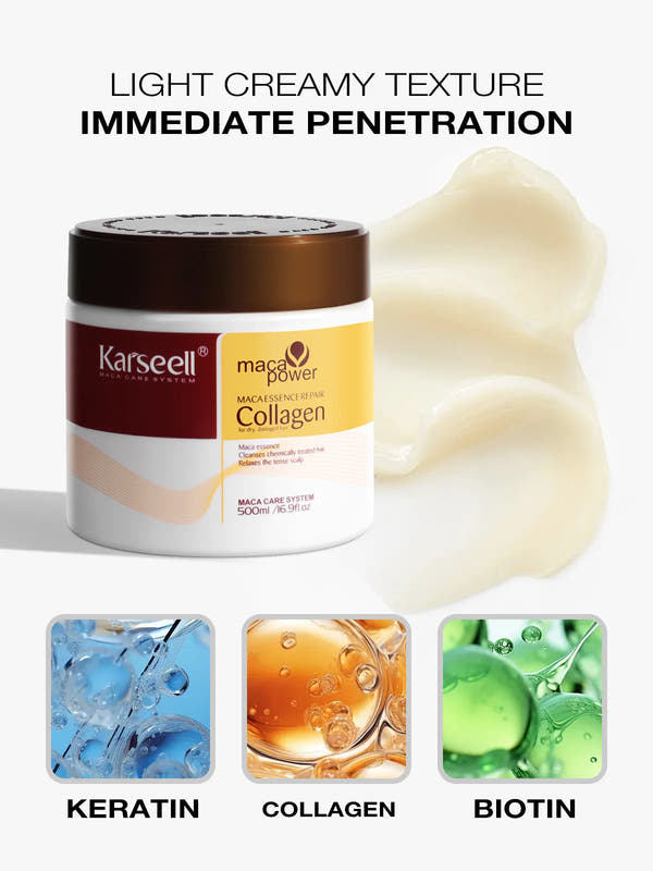 Karseell Collagen & Argan Oil Hair Mask - Deep Repair & Frizz Control (100ml/500ml)