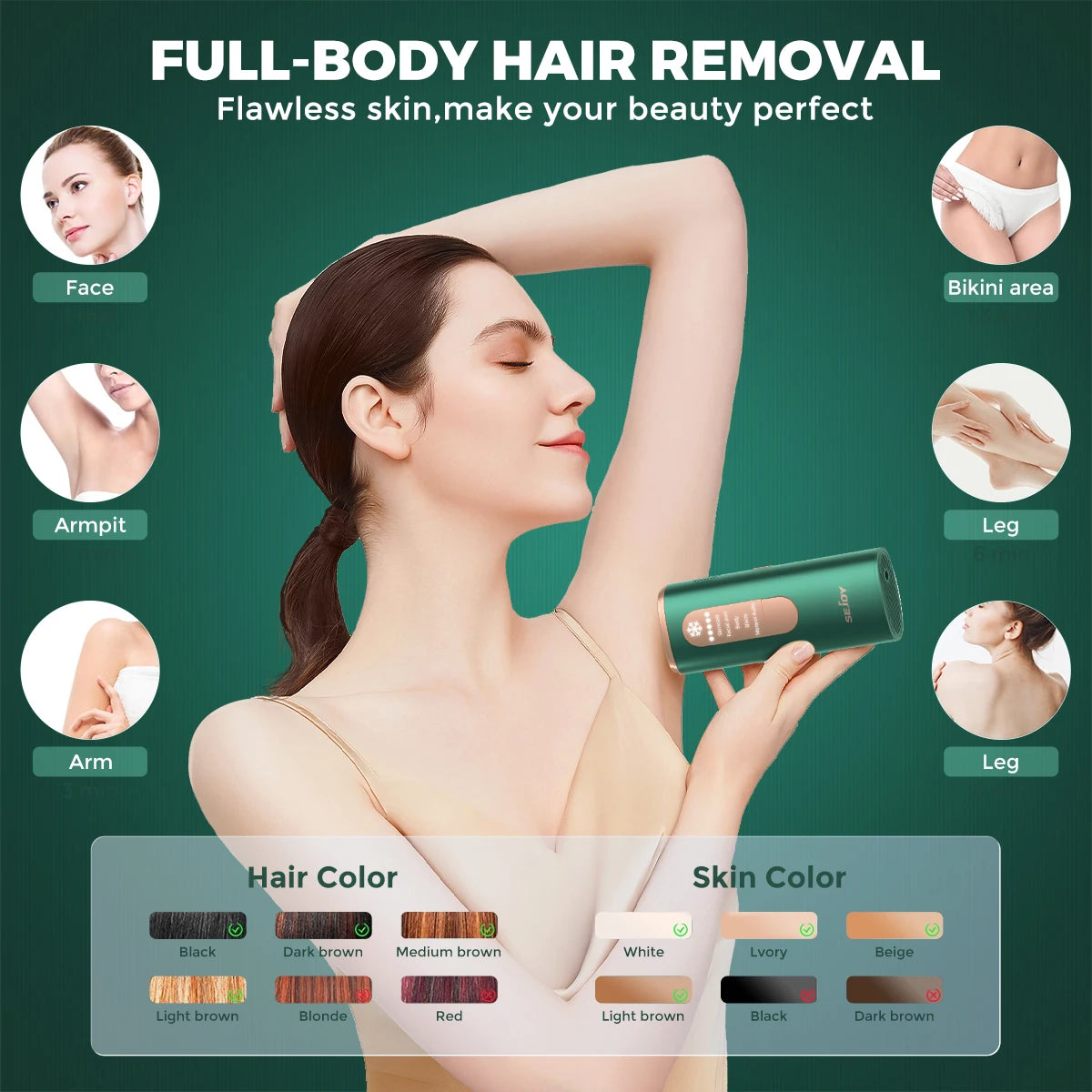 Sejoy™ IceCool IPL Laser – Painless Hair Removal Device for Smooth Skin